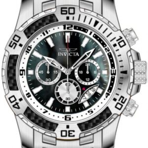 invicta pro diver scuba chronograph gmt quartz black dial men's watch 49853