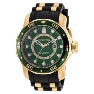 invicta pro diver scuba quartz green dial men's watch 6994