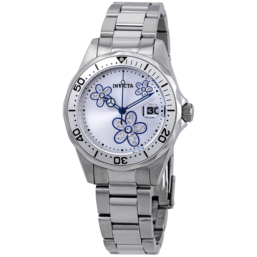 invicta pro diver silver crystal set dial stainless steel ladies watch 12834 invicta pro diver silver crystal set dial stainless steel ladies watch 12834