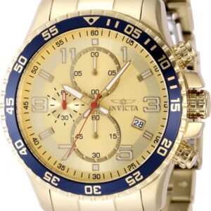 invicta specialty chronograph quartz gold dial men's watch 49095
