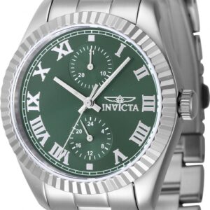invicta specialty gmt date quartz green dial ladies watch 47436