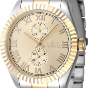 invicta specialty gmt quartz gold dial men's watch 47428
