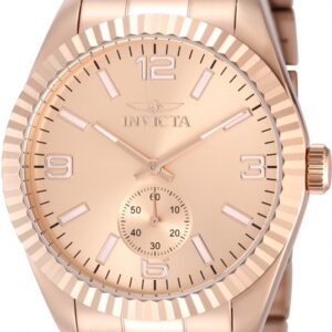 invicta specialty quartz rose gold dial men's watch 49393