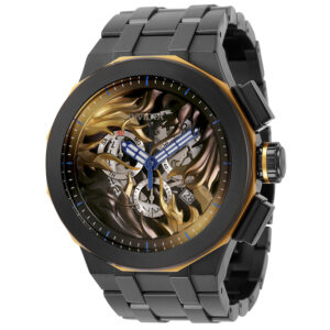 invicta speedway black dial black plated men's watch 34873