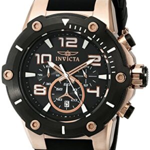 invicta speedway chronograph black dial black polyurethane men's watch 17201