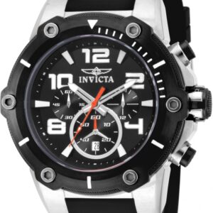invicta speedway chronograph black dial black polyurethane men's watch 17202