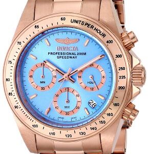 invicta speedway chronograph blue dial rose gold plated ladies watch 16658