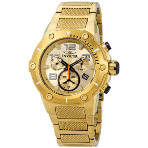 invicta speedway chronograph champagne dial gold ion plated men's watch 19529
