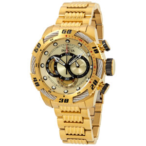 invicta speedway chronograph gold dial men's watch 25482