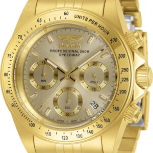 invicta speedway chronograph quartz gold dial men's watch 30997