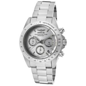 invicta speedway chronograph silver dial men's watch 14381