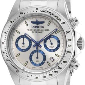 invicta speedway chronograph silver dial stainless steel men's watch 17311