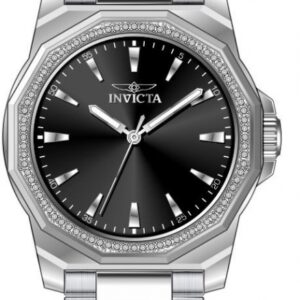invicta speedway quartz crystal black dial ladies watch 49111