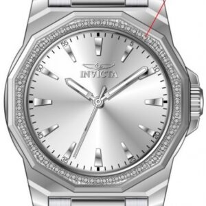 invicta speedway quartz crystal silver dial ladies watch 49110