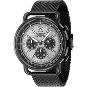 invicta speedway zager exclusive chronograph quartz silver dial men's watch 47362