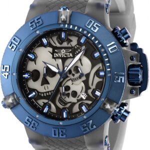 invicta subaqua chronograph quartz black dial skull men's watch 37329