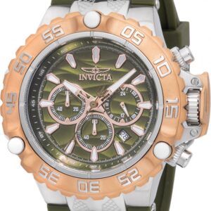 invicta subaqua gmt chronograph olive green and rose gold dial men's watch 48555