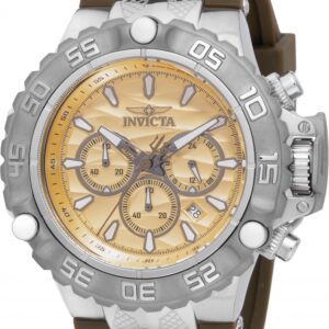 invicta subaqua poseidon chronograph gmt quartz gold dial men's watch 48559