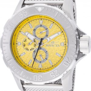 invicta vintage quartz yellow dial men's watch 48014