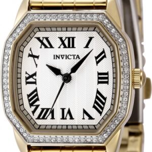 invicta wildflower quartz crystal silver dial ladies watch 49000