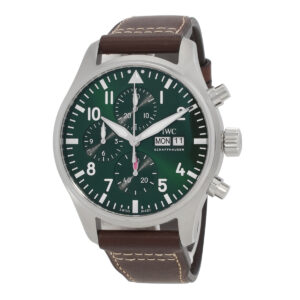 iwc pilot chronograph automatic green dial men's watch iw378005