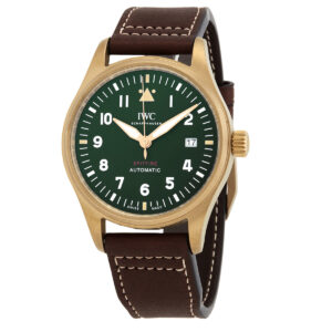 iwc pilot spitfire automatic green dial men's watch iw326802