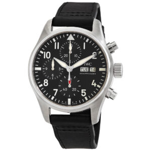 iwc pilots chronograph automatic black dial men's watch iw388111