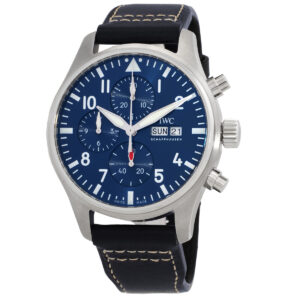 iwc pilots chronograph automatic blue dial men's watch iw378003