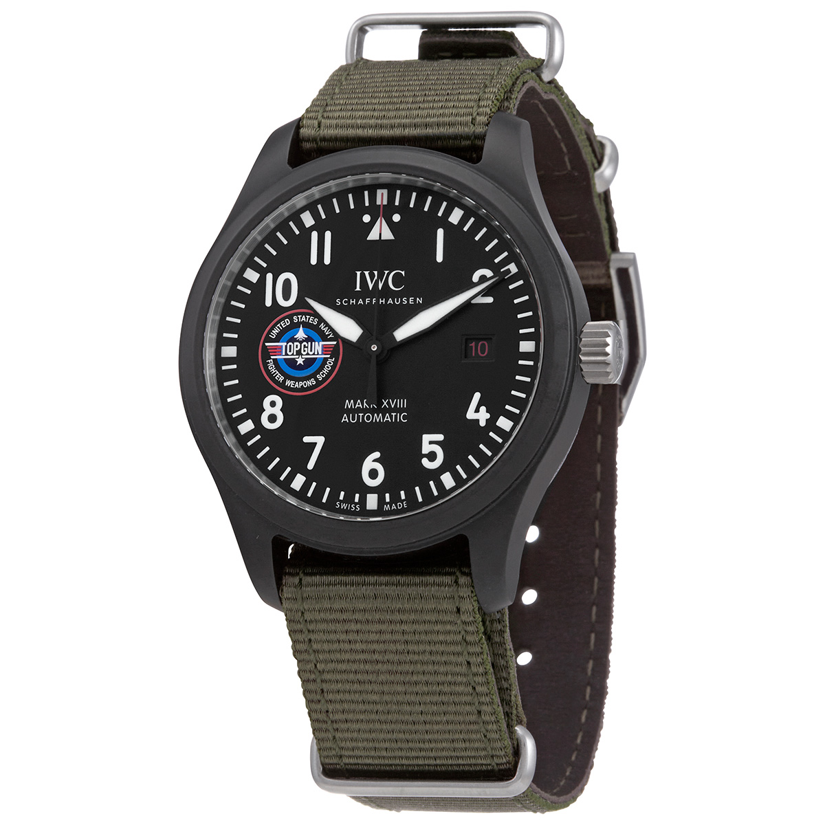 iwc pilots mark xviii top gun sfti automatic black dial men's watch iw324712 iwc pilots mark xviii top gun sfti automatic black dial men's watch iw324712
