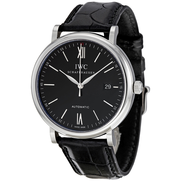 iwc portofino automatic black dial black leather men's watch 3565 02 iwc portofino automatic black dial black leather men's watch 3565 02