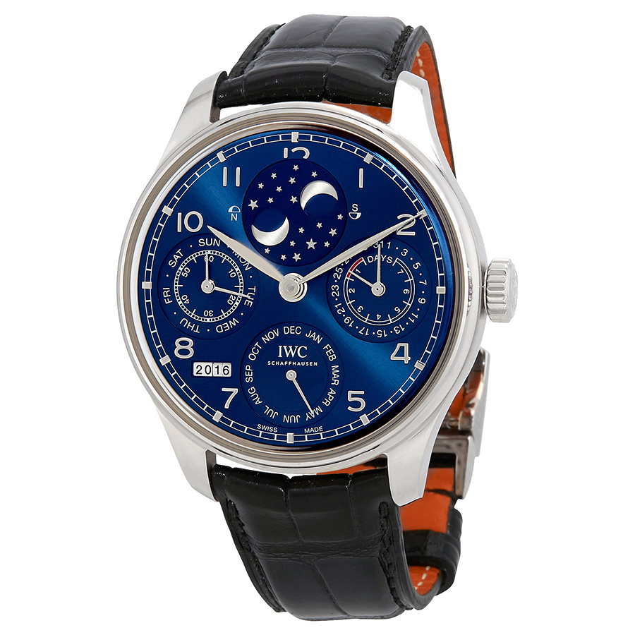 iwc portugieser perptual calendar double moonphase 18k white gold men's watch 5034 01 iwc portugieser perptual calendar double moonphase 18k white gold men's watch 5034 01