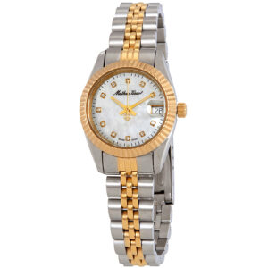 mathey tissot mathey ii quartz crystal mother of pearl dial ladies watch d710bi