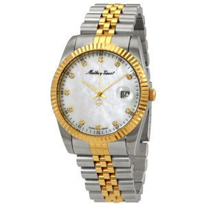 mathey tissot mathey ii quartz crystal mother of pearl dial men's watch h710bi