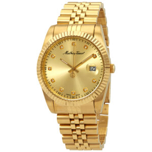 mathey tissot mathey ii quartz crystal gold dial men's watch h710pdi