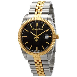 mathey tissot mathey iii quartz black dial men's watch h810bn