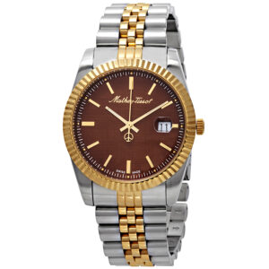 mathey tissot rolly iii brown dial men's watch h810bm