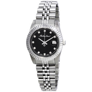 mathey tissot mathey iii quartz crystal black dial ladies watch d810an