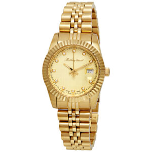 mathey tissot mathey iii quartz crystal gold dial ladies watch d810pdi