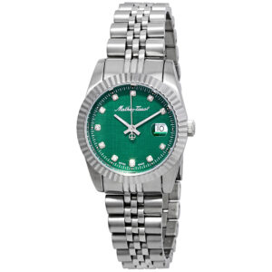 mathey tissot mathey iii quartz crystal green dial ladies watch d810av
