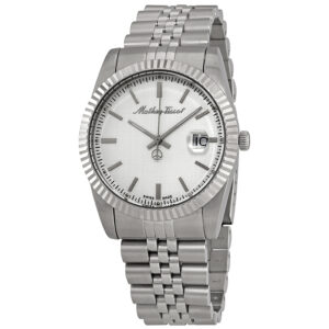 mathey tissot mathey iii quartz silver dial men's watch h810ai