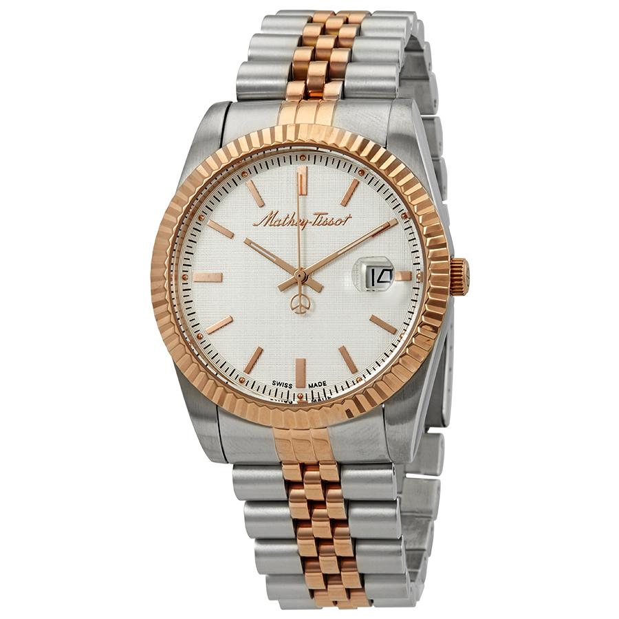 mathey tissot mathey iii quartz white dial two tone men's watch h810ra mathey tissot mathey iii quartz white dial two tone men's watch h810ra