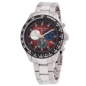 mathey tissot chrono ii chronograph quartz red dial men's watch h938char