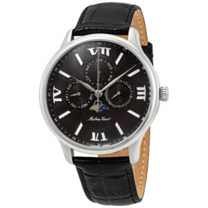 mathey tissot edmond moon phase black dial men's watch h1886ran