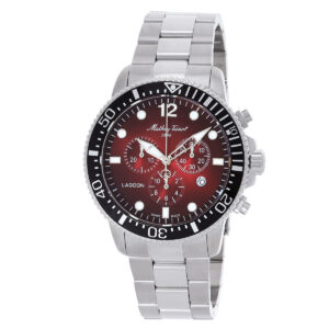 mathey tissot lagoon chronograph quartz red dial men's watch h123char