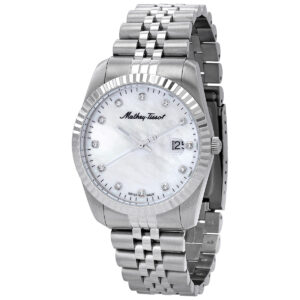 mathey tissot mathey ii quartz crystal mother of pearl dial men's watch h710ai