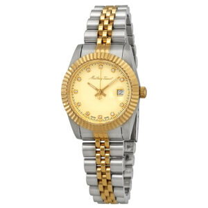 mathey tissot mathey iii quartz crystal gold dial ladies watch d810bdi