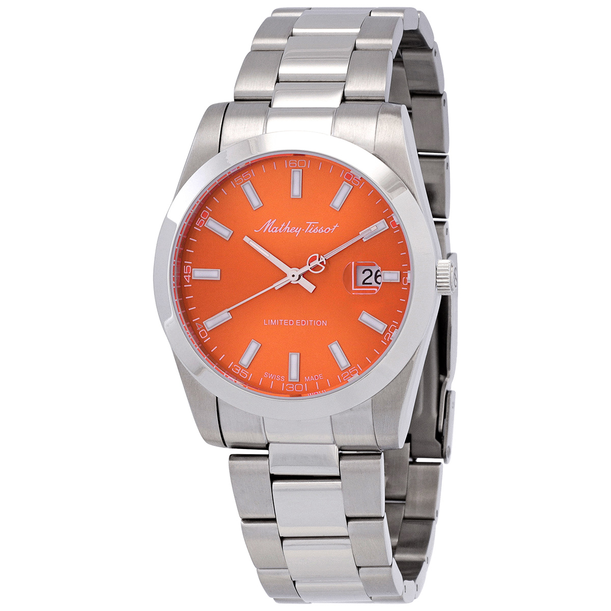 mathey tissot mathy i quartz orange dial men's watch h451or mathey tissot mathy i quartz orange dial men's watch h451or