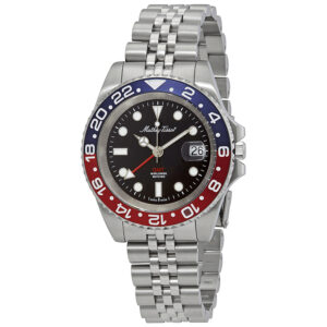 mathey tissot mathy vintage gmt black dial pepsi bezel men's watch h903ar