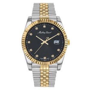 mathey tissot rolly iii crystal black dial men's watch h710bn