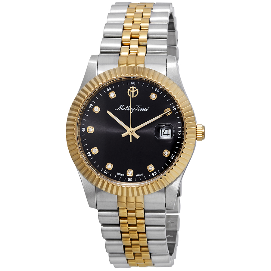 mathey tissot rolly iii crystal black dial men's watch h710bn mathey tissot rolly iii crystal black dial men's watch h710bn